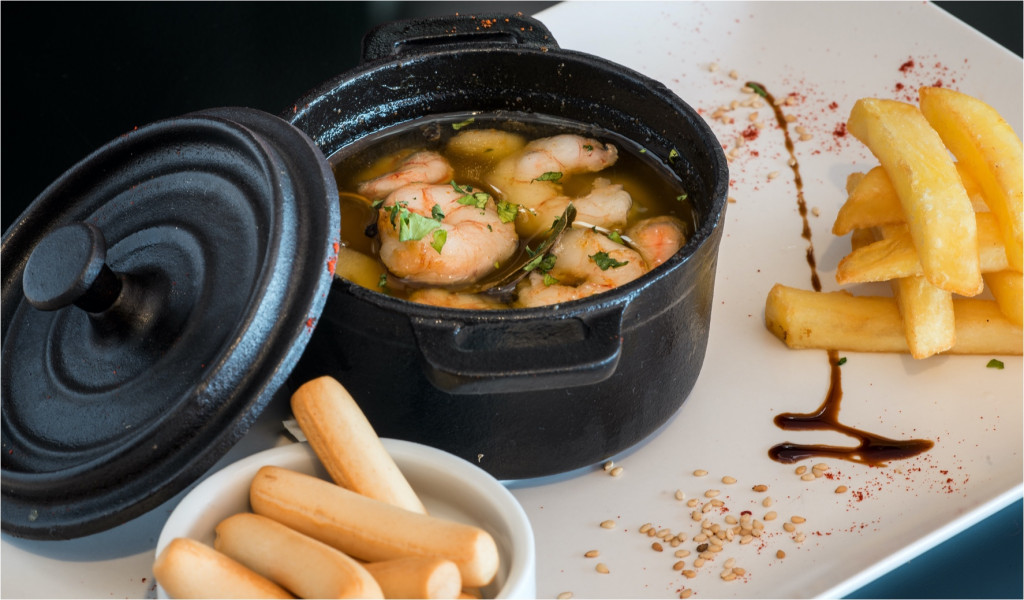 Gambas Plato Restaurante Coral